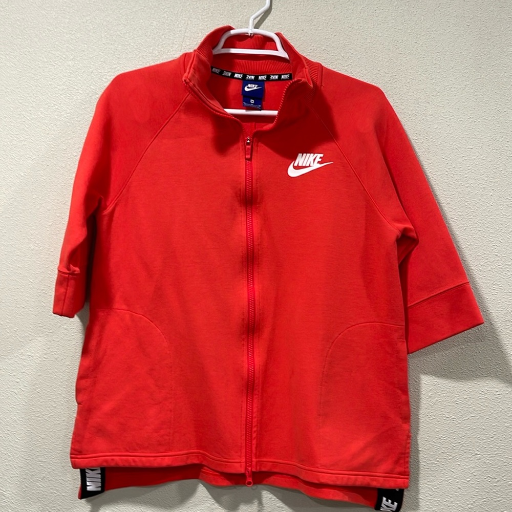 Nike Full Zip Woman’s Jacket 3/4 Sleeve Orange Medium